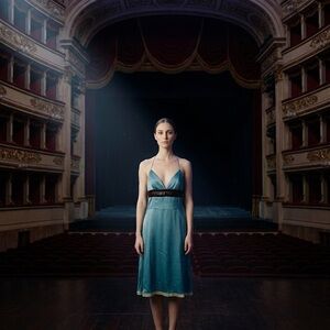 Mint Market Teal V-Neck Halter Midi Dress with Contrasting Waistband